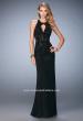 Picture of: Net Prom Gown with Open Back and Rhinestones in Black, Style: 22266, Detail Picture 1
