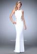 Picture of: Panel Design Long Jersey Prom Dress in White, Style: 22274, Main Picture