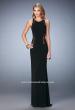 Picture of: Panel Design Long Jersey Prom Dress in Black, Style: 22274, Detail Picture 2