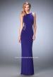 Picture of: Panel Design Long Jersey Prom Dress in Purple, Style: 22274, Detail Picture 4