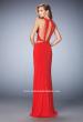 Picture of: Glam Geometric Cut Out Prom Dress with Open Back in Red, Style: 22276, Back Picture