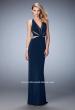 Picture of: Glam Geometric Cut Out Prom Dress with Open Back in Blue, Style: 22276, Detail Picture 2