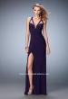 Picture of: Embellished Prom Gown with Crystal Straps and Cut Outs in Purple, Style: 22284, Detail Picture 1