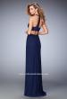 Picture of: Embellished Long Prom Gown with Open Sides in Blue, Style: 22292, Back Picture