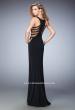 Picture of: Embellished Prom Gown with Sheer Sides in Black, Style: 22299, Back Picture