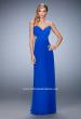 Picture of: Rhinestone Embellished Net Gown with Cut Outs in Blue, Style: 22304, Detail Picture 2