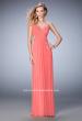 Picture of: Rhinestone Embellished Net Gown with Cut Outs in Orange, Style: 22304, Detail Picture 3