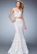 Picture of: Two Piece Lace Gown with Mermaid Skirt and Corset Top in White, Style: 22311, Main Picture