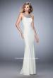 Picture of: Modern Open Back Dress with Silver Stud Detail in White, Style: 22315, Detail Picture 1