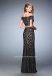 Picture of: Two Piece Off the Shoulder Lace Dress with Lace in Black, Style: 22317, Back Picture