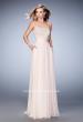 Picture of: Long Prom Dress with Crystals, Pearls, and Pockets in Pink, Style: 22318, Detail Picture 1