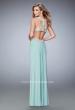 Picture of: Racer Back Jersey Prom Dress with Gold Embroidery in Green, Style: 22325, Back Picture