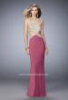 Picture of: Racer Back Jersey Prom Dress with Gold Embroidery in Pink, Style: 22325, Detail Picture 4