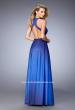 Picture of: Taffeta High-Low Prom Dress with Unique Ombre Effect in Blue, Style: 22328, Back Picture