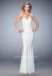 Picture of: Long Jersey Prom Dress with Embellished Straps in White, Style: 22329, Detail Picture 2