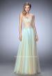 Picture of: Elegant Gown with Gold Sequin Lace and Sheer Detail in Green, Style: 22331, Detail Picture 2