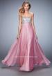 Picture of: Long Chiffon Prom Dress with Open Back and Silver Beads in Pink, Style: 22334, Detail Picture 2