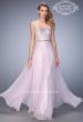Picture of: Chiffon Prom Gown with Crystals, Pearls, and Rhinestones in Pink, Style: 22337, Main Picture