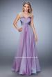 Picture of: Long Chiffon Prom Dress with Gathered Bodice and Skirt in Purple, Style: 22338, Main Picture
