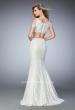 Picture of: Cold Shoulder Two Piece Prom Dress with Mermaid Skirt in White, Style: 22339, Back Picture