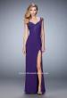 Picture of: Rhinestone Embellished Dress with Sheer Straps and Back in Purple, Style: 22343, Detail Picture 1