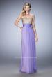 Picture of: Open Back Chiffon Prom Dress with Gold Stud Pattern in Purple, Style: 22359, Detail Picture 2
