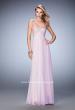 Picture of: Empire Waist Prom Dress with Crystal and Pearl Bodice in Pink, Style: 22363, Main Picture