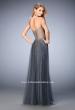 Picture of: A Line Tulle Prom Gown with Corset Bodice and Studs in Silver, Style: 22369, Back Picture