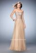 Picture of: A Line Tulle Prom Gown with Corset Bodice and Studs in Nude, Style: 22369, Detail Picture 1