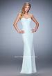 Picture of: Lace Prom Gown with Beaded Straps and Open Back in Blue, Style: 22371, Detail Picture 1