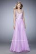 Picture of: Long Rhinestone Dress with Scallop Detail and Open Back in Purple, Style: 22376, Detail Picture 1