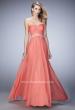 Picture of: Chiffon Prom Dress with Crystal and Pearl Detailed Band in Orange, Style: 22382, Main Picture