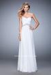 Picture of: Chiffon Prom Dress with Crystal and Pearl Detailed Band in White, Style: 22382, Detail Picture 3