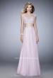 Picture of: Two Piece Illusion Neckline Dress with Pearls and Crystals in Pink, Style: 22387, Detail Picture 1