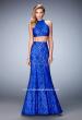 Picture of: Glam Racer Back Two Piece Gown with Rhinestones in Blue, Style: 22393, Main Picture