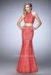Picture of: Glam Racer Back Two Piece Gown with Rhinestones in Orange, Style: 22393, Detail Picture 1