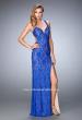 Picture of: Elegant Lace Dress with Open Back and Side Leg Slit in Blue, Style: 22398, Main Picture