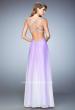 Picture of: Long Ombre Chiffon Prom Dress with Beaded Strappy Back in Purple, Style: 22416, Back Picture