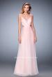 Picture of: Long Ombre Chiffon Prom Dress with Beaded Strappy Back in Pink, Style: 22416, Detail Picture 1
