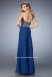 Picture of: Crystal and Rhinestone Embellished Chiffon Prom Dress in Blue, Style: 22420, Back Picture