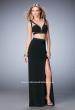 Picture of: Modern Two Piece Prom Dress with Daring Side Leg Slit in Black, Style: 22421, Main Picture