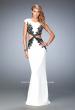 Picture of: Embroidered Jersey Prom Dress with Cut Outs in White, Style: 22426, Main Picture