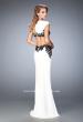 Picture of: Embroidered Jersey Prom Dress with Cut Outs in White, Style: 22426, Back Picture