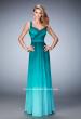Picture of: Ombre Chiffon Prom Dress with Crystal Encrusted Straps in Green, Style: 22432, Main Picture