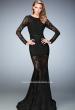 Picture of: Long Sleeve Lace Prom Dress with Body Suit in Black, Style: 22443, Main Picture