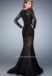 Picture of: Long Sleeve Lace Prom Dress with Body Suit in Black, Style: 22443, Back Picture