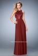 Picture of: Long Prom Dress with Geometric Cut Out Bodice in Red, Style: 22450, Main Picture