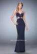 Picture of: Embellished Jersey Prom Dress with Sheer Cut Outs in Blue, Style: 22458, Main Picture