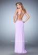 Picture of: Embellished Jersey Prom Dress with Sheer Cut Outs in Purple, Style: 22458, Back Picture