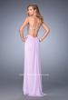 Picture of: Long Prom Gown with Strappy Waistline and Back in Purple, Style: 22465, Back Picture